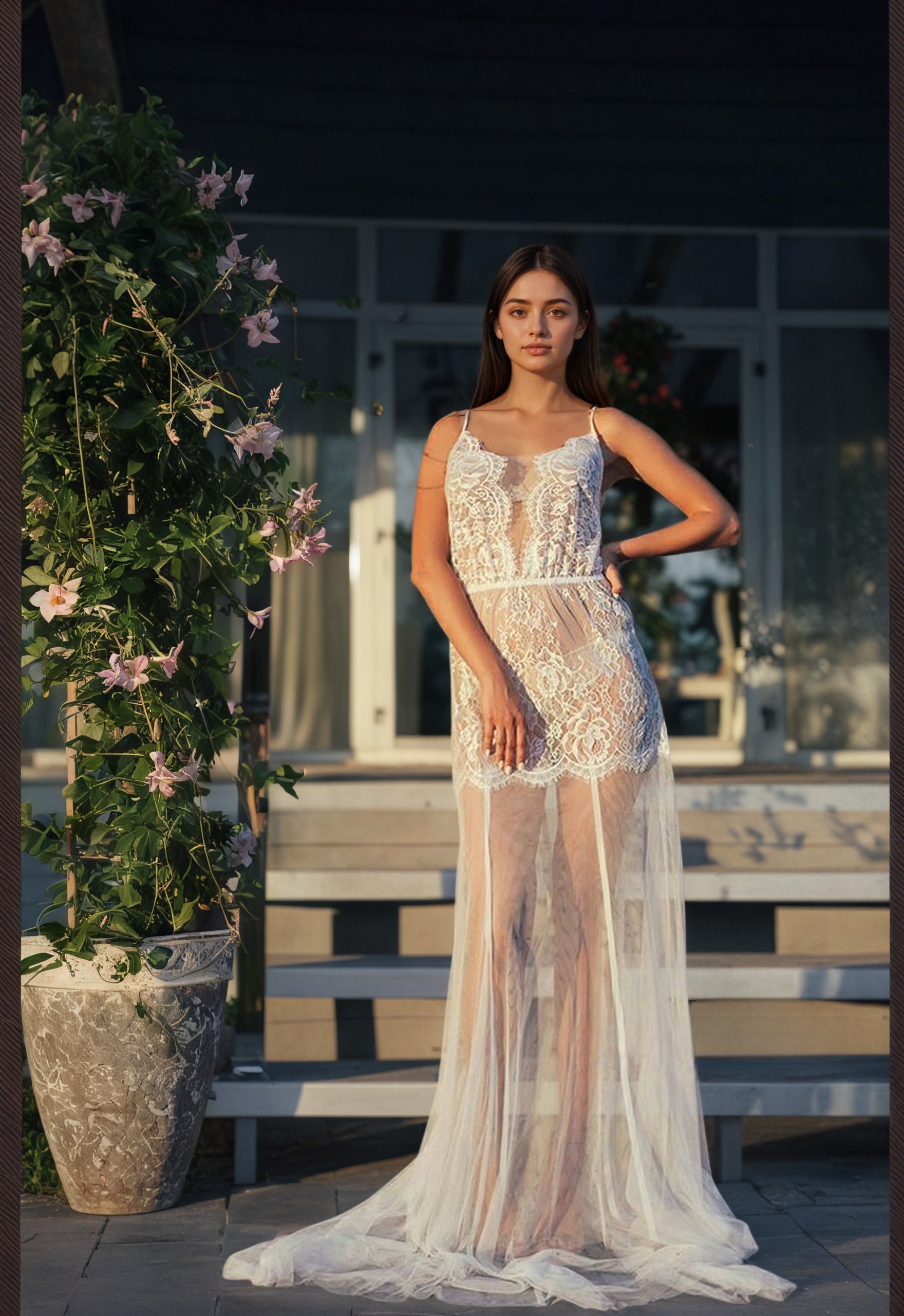 Long Robe Sheer Lingerie