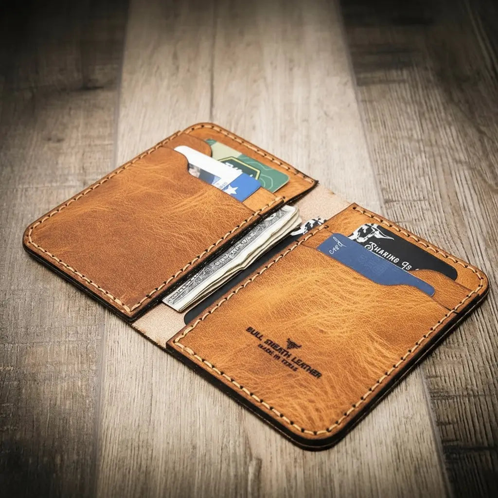 Vertical Real Leather Wallet