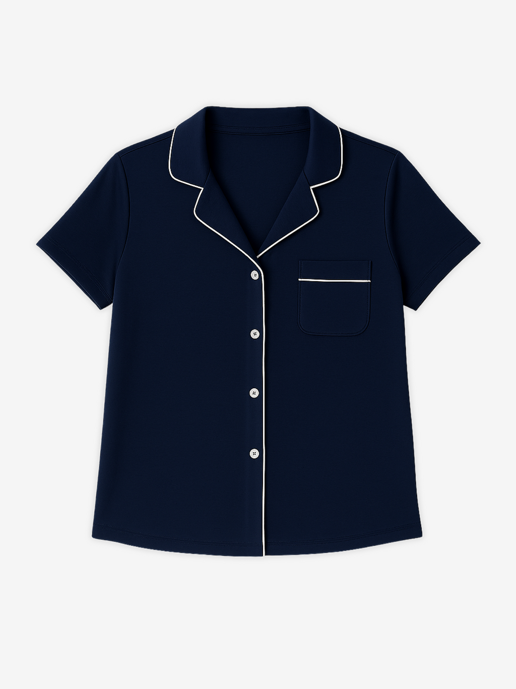 Women’s Short Sleeve Button-Up Lounge-ware Pajama Shirt
