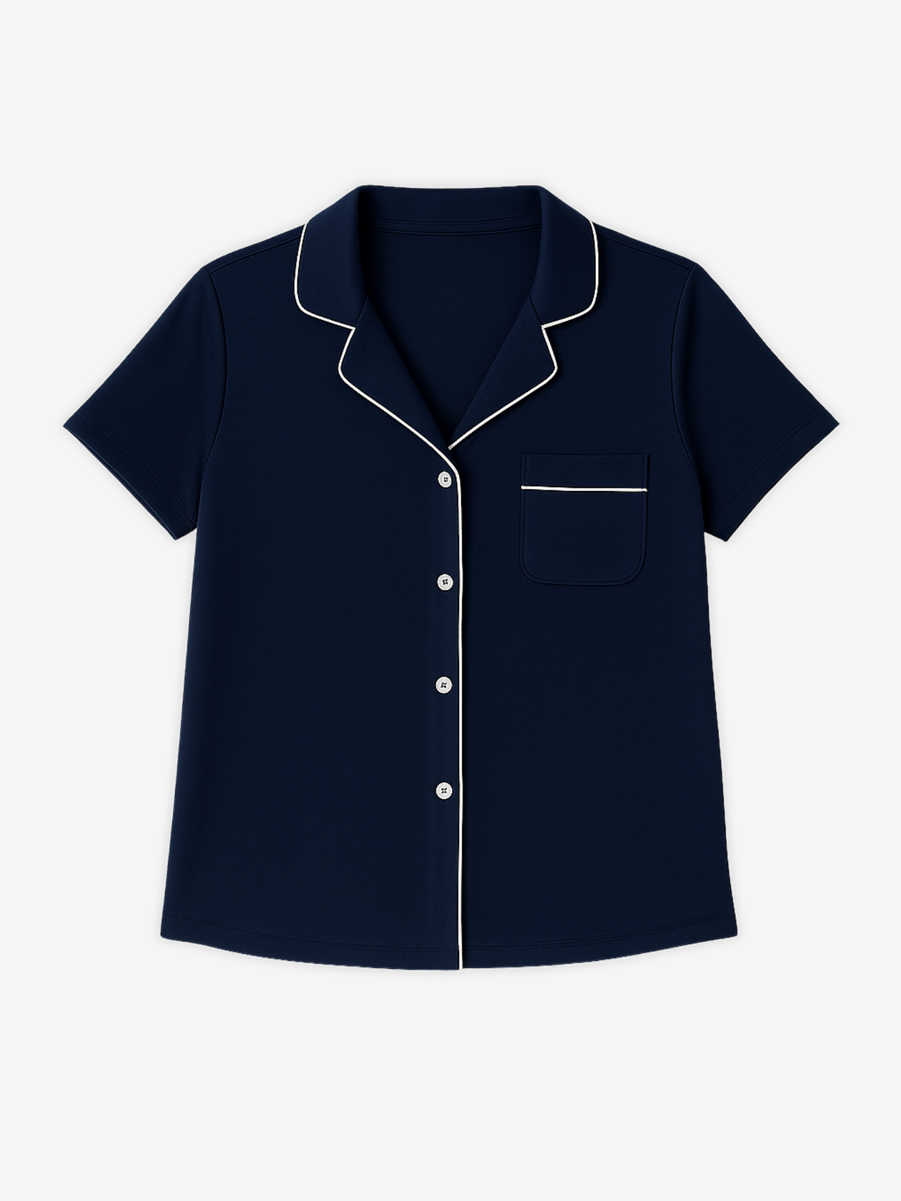 Women’s Short Sleeve Button-Up Lounge-ware Pajama Shirt