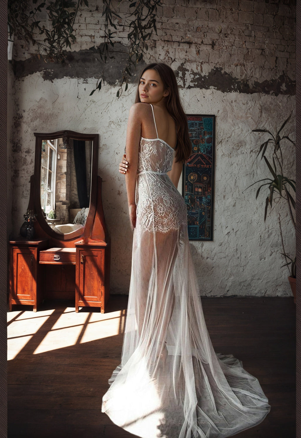 Long Robe Sheer Lingerie