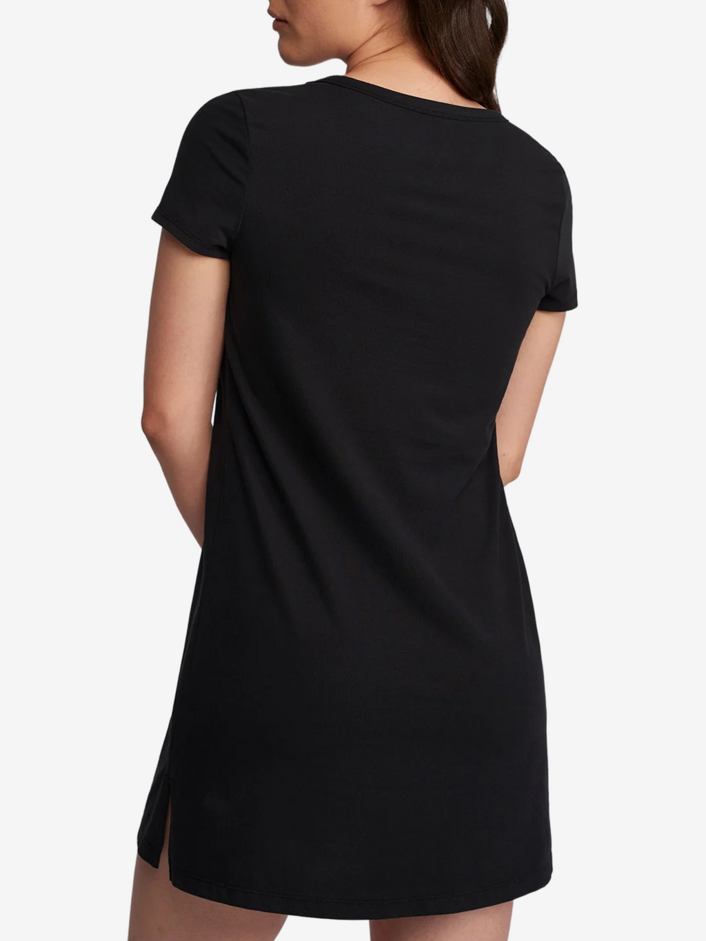 Black V-Neck Loungeware Pajama Sleeper Dress