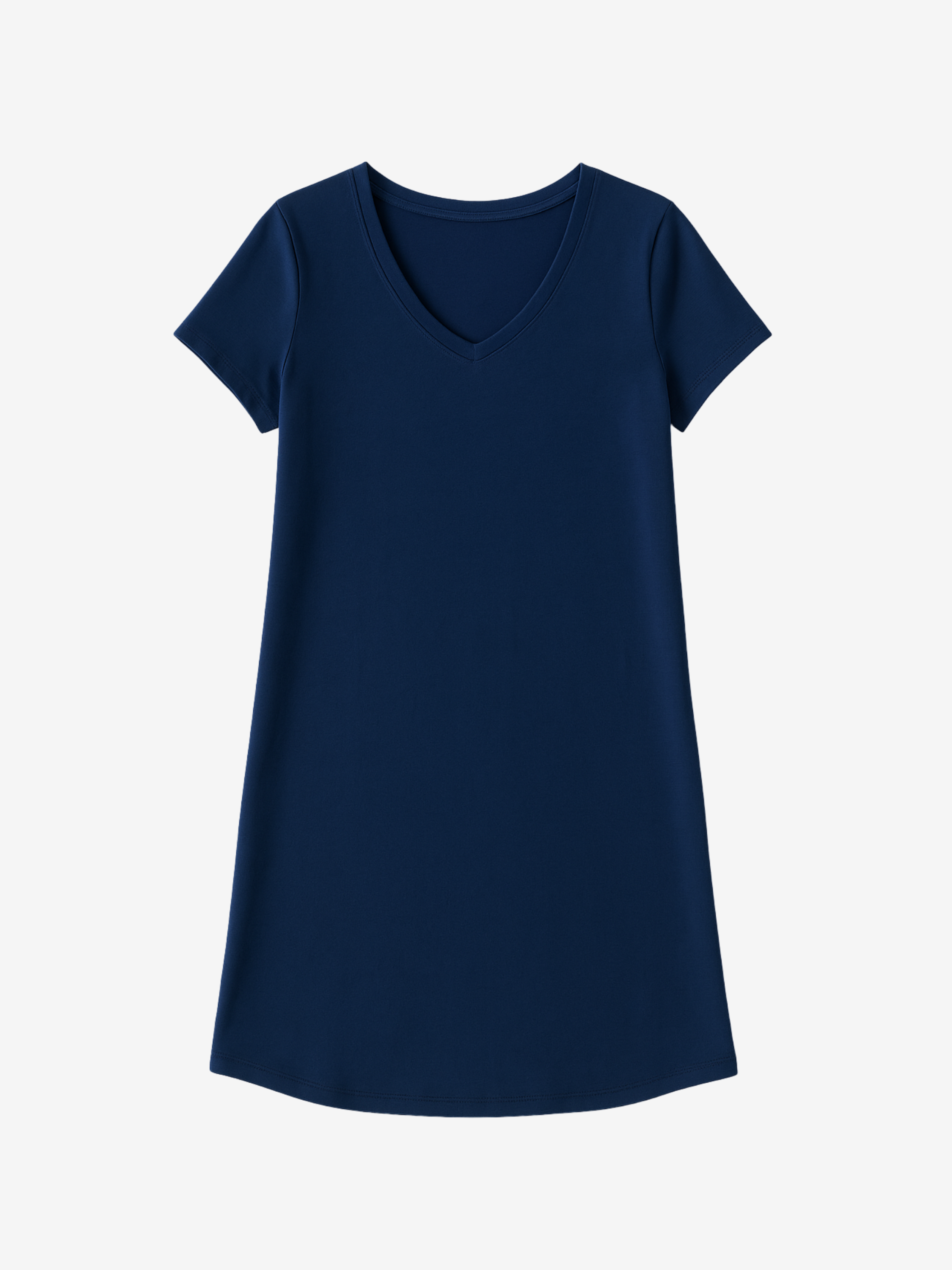 Black V-Neck Loungeware Pajama Sleeper Dress