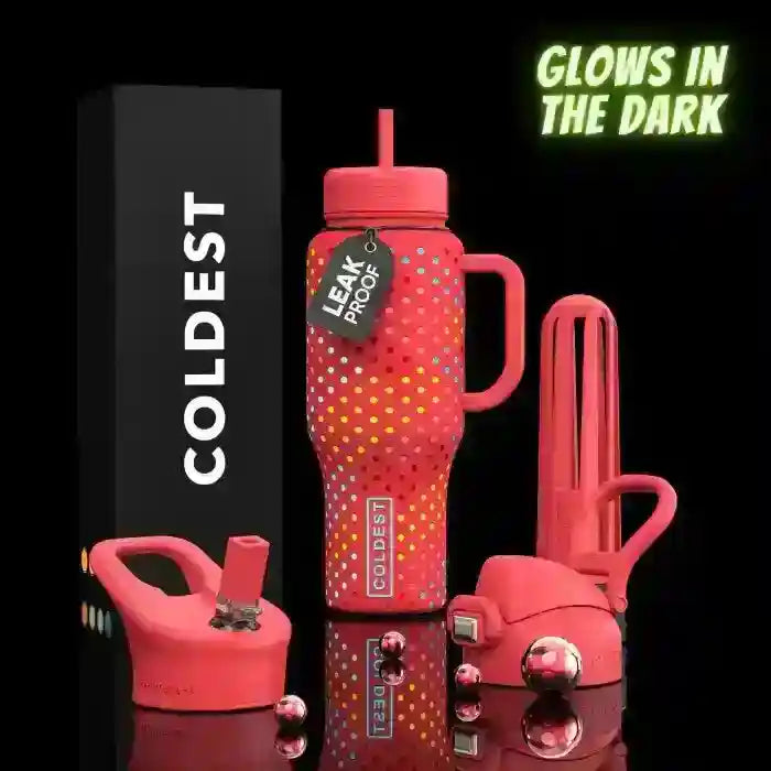 COLDEST PINK STAINLESS STEEL WATER BOTTLE 5 PIECE SET