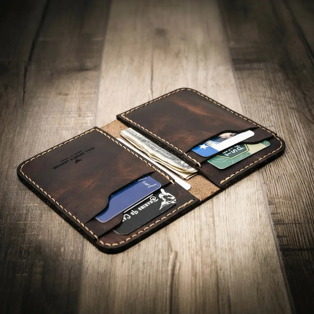Vertical Real Leather Wallet