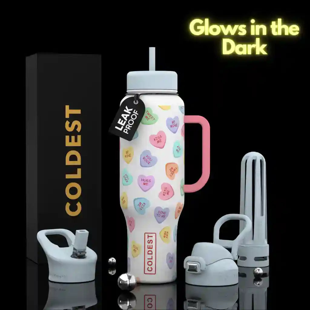 COLDEST PINK STAINLESS STEEL WATER BOTTLE 5 PIECE SET