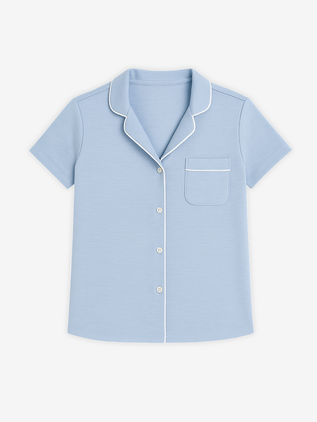 Women’s Short Sleeve Button-Up Lounge-ware Pajama Shirt