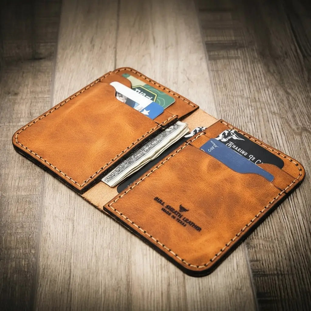 Vertical Real Leather Wallet