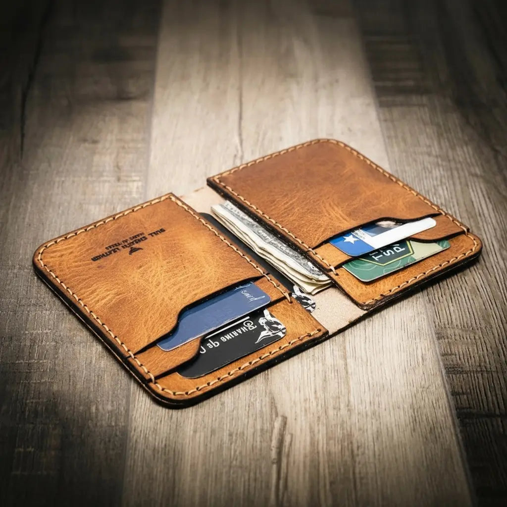 Vertical Real Leather Wallet