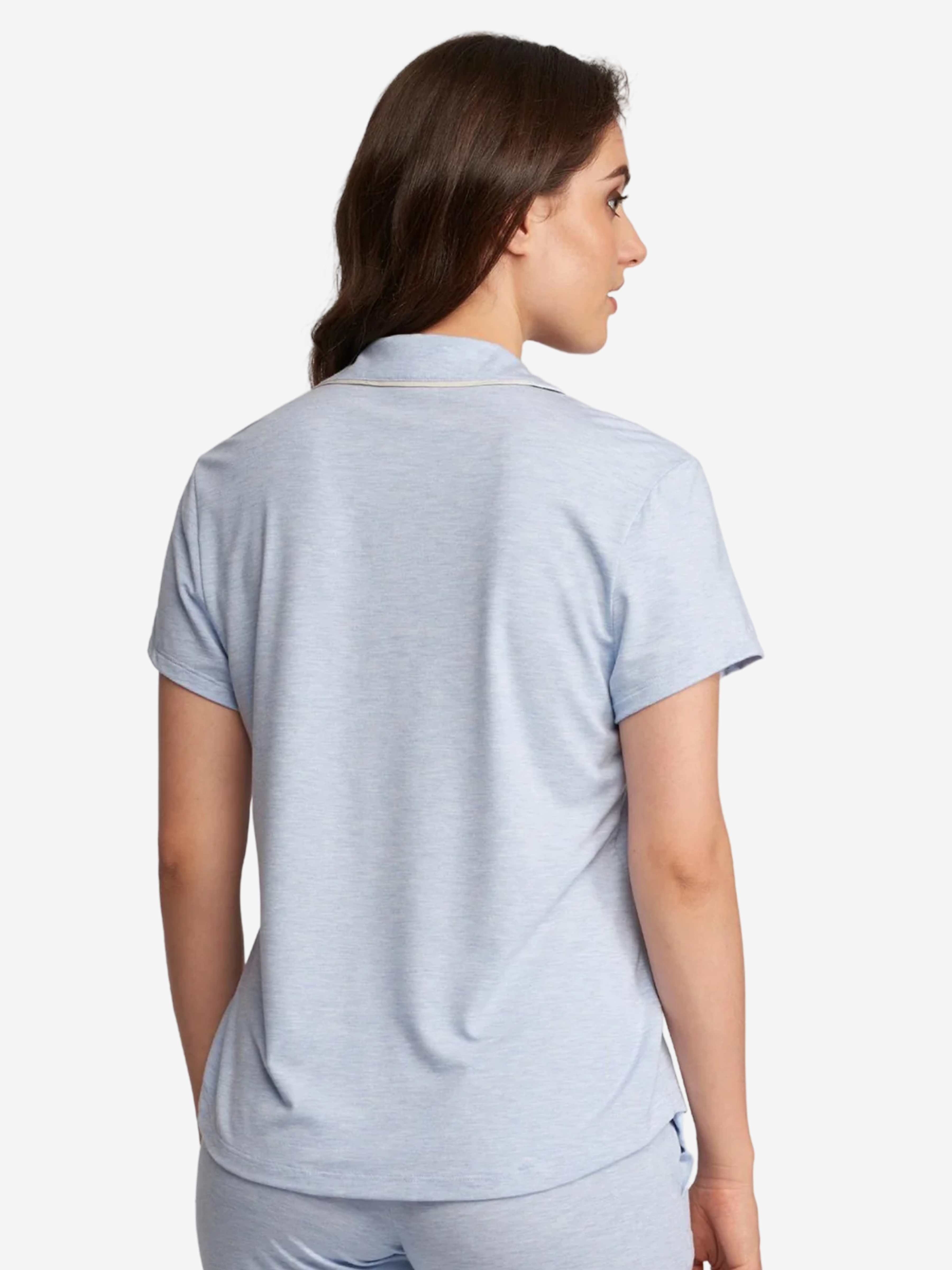 Women’s Short Sleeve Button-Up Lounge-ware Pajama Shirt