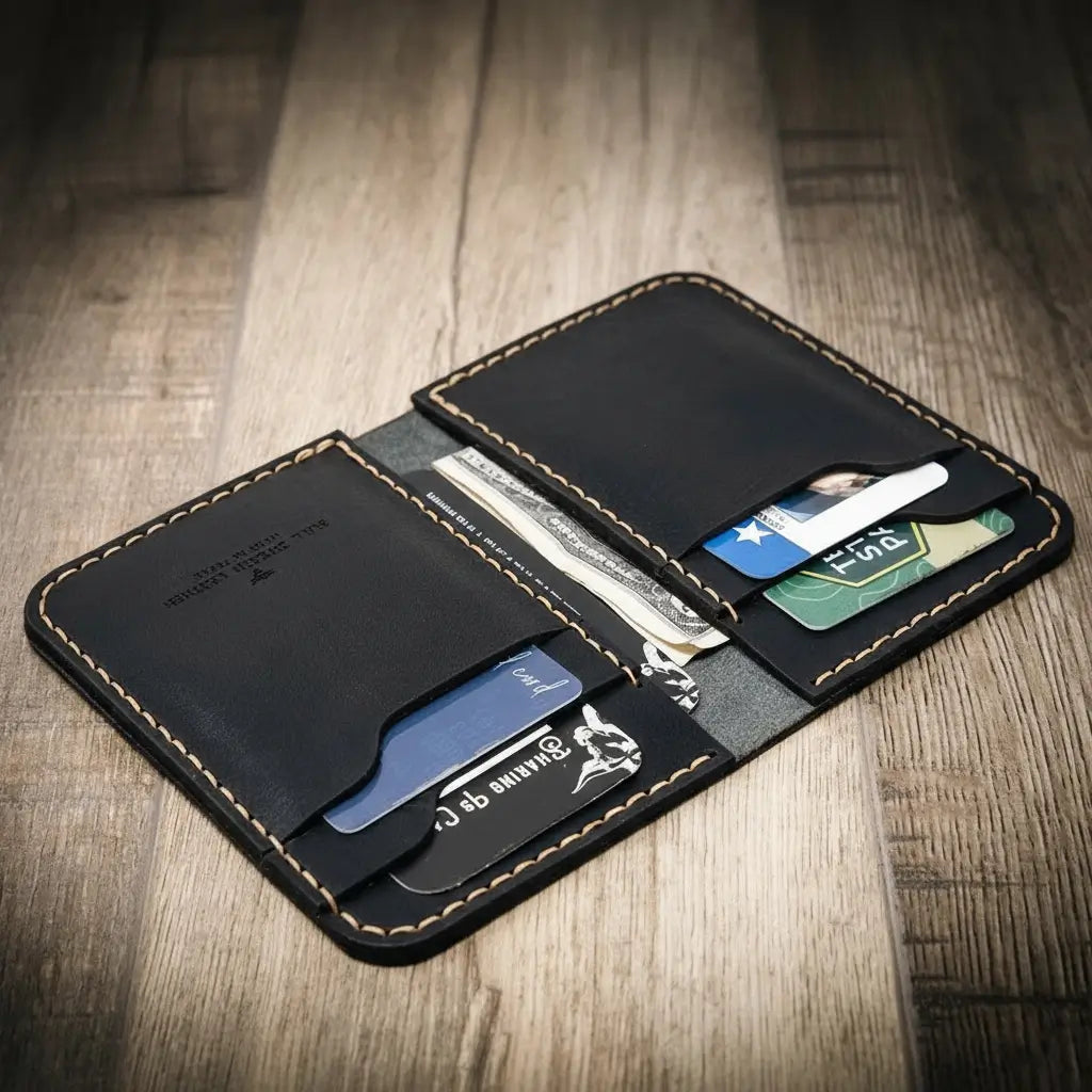 Vertical Real Leather Wallet