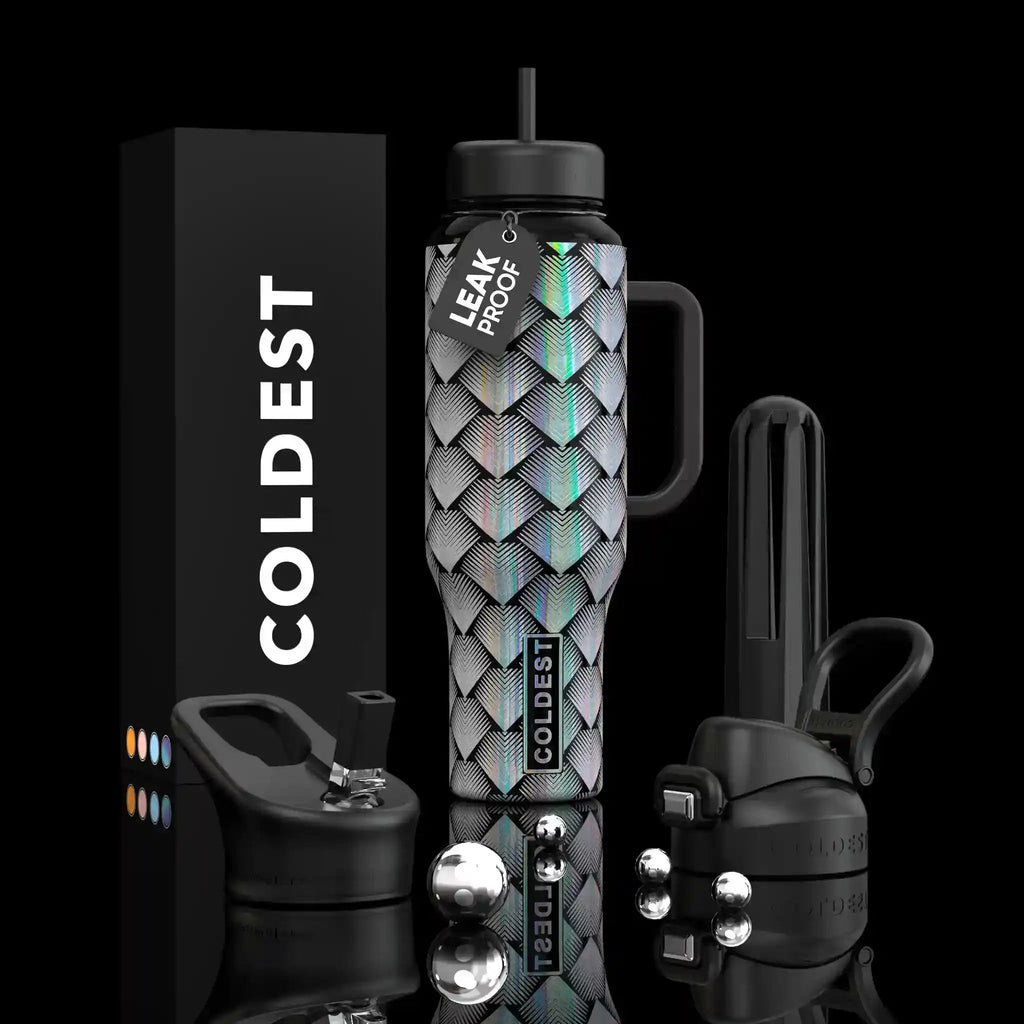 COLDEST PINK STAINLESS STEEL WATER BOTTLE 5 PIECE SET