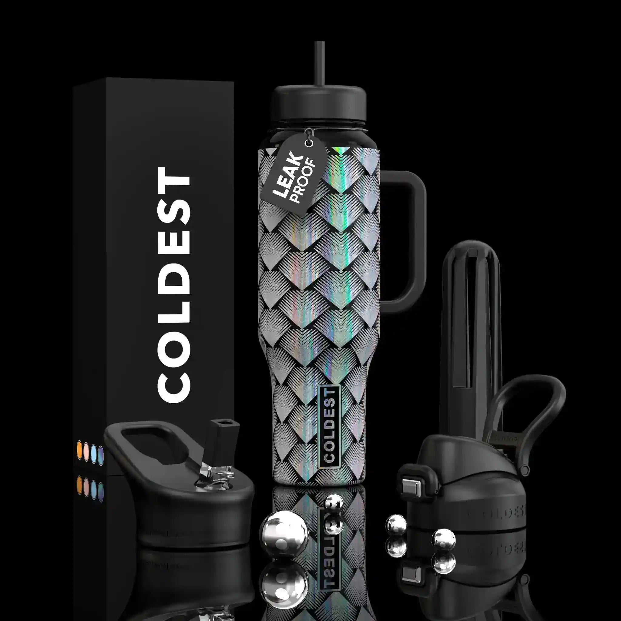 COLDEST PINK STAINLESS STEEL WATER BOTTLE 5 PIECE SET