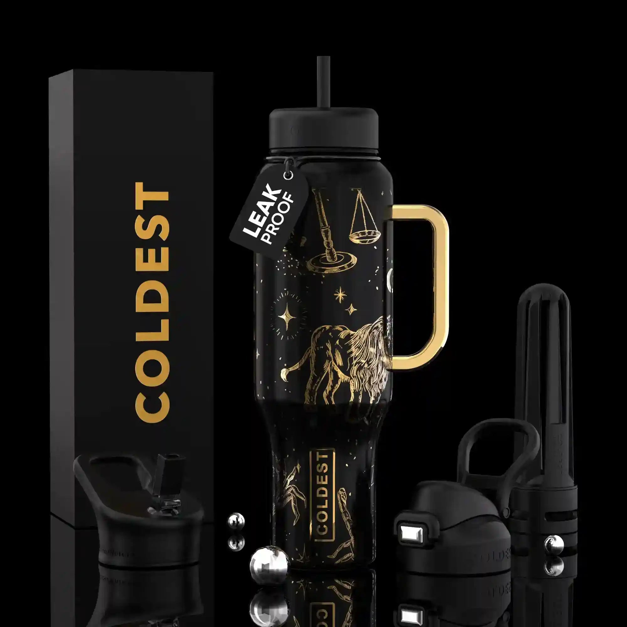 COLDEST PINK STAINLESS STEEL WATER BOTTLE 5 PIECE SET