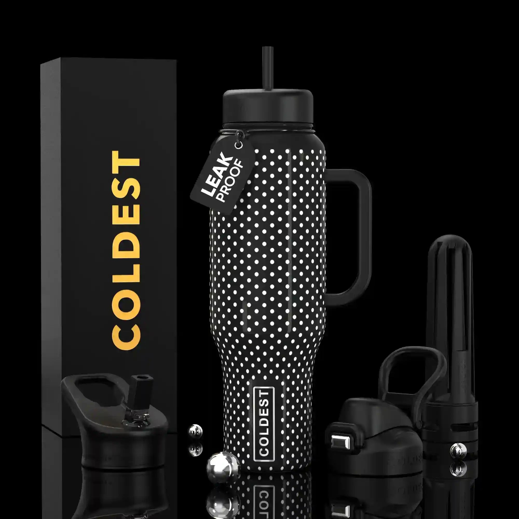 COLDEST PINK STAINLESS STEEL WATER BOTTLE 5 PIECE SET