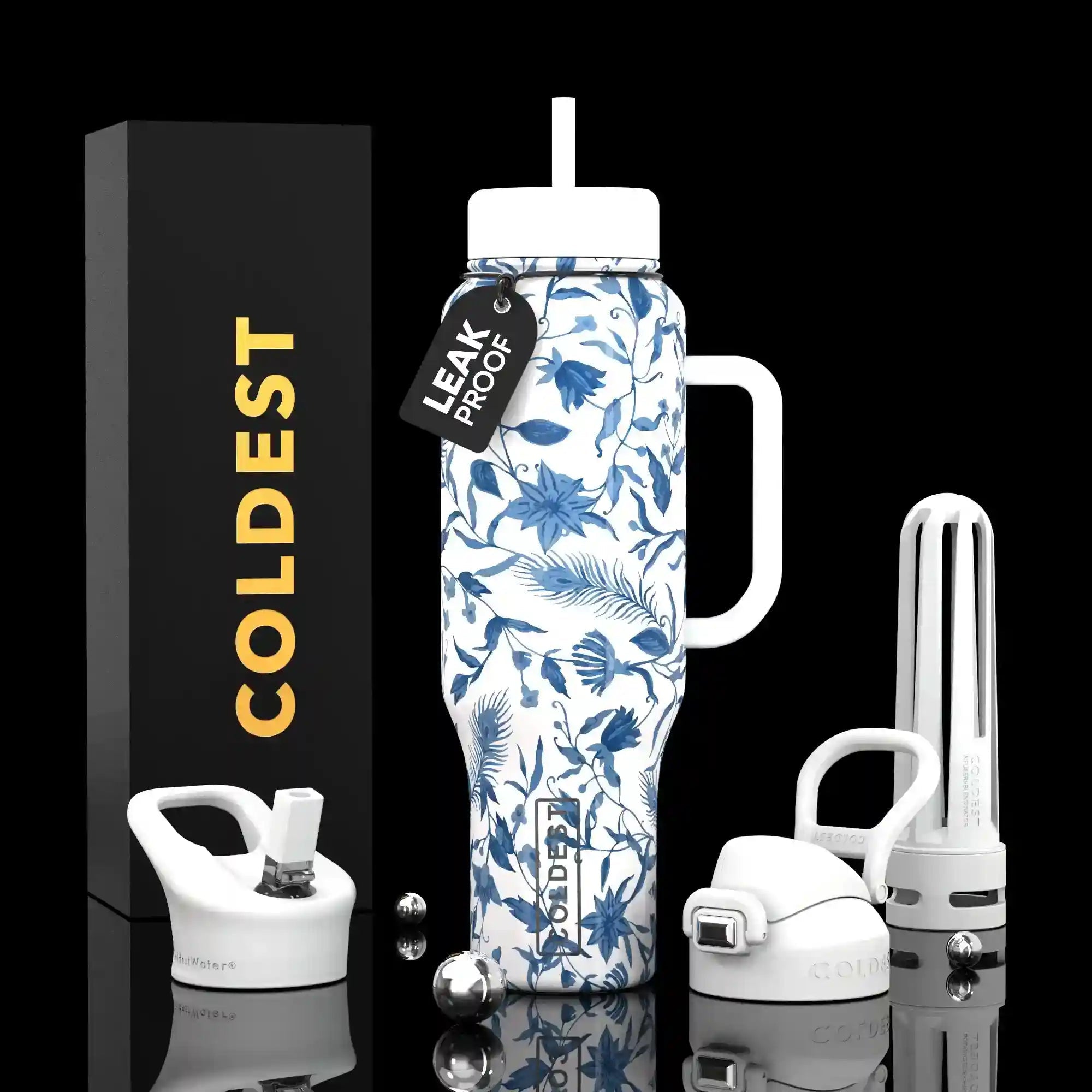 COLDEST PINK STAINLESS STEEL WATER BOTTLE 5 PIECE SET