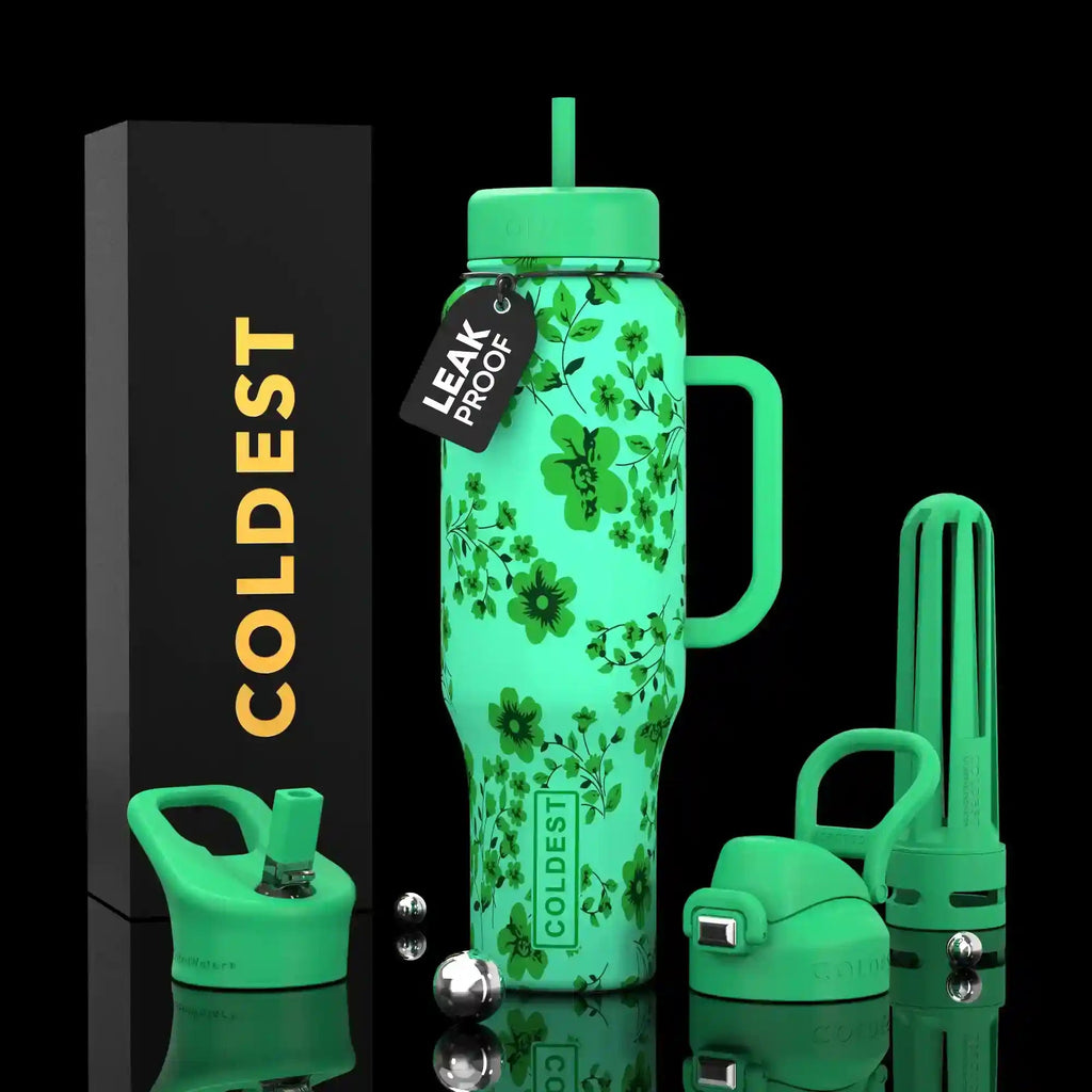 COLDEST PINK STAINLESS STEEL WATER BOTTLE 5 PIECE SET