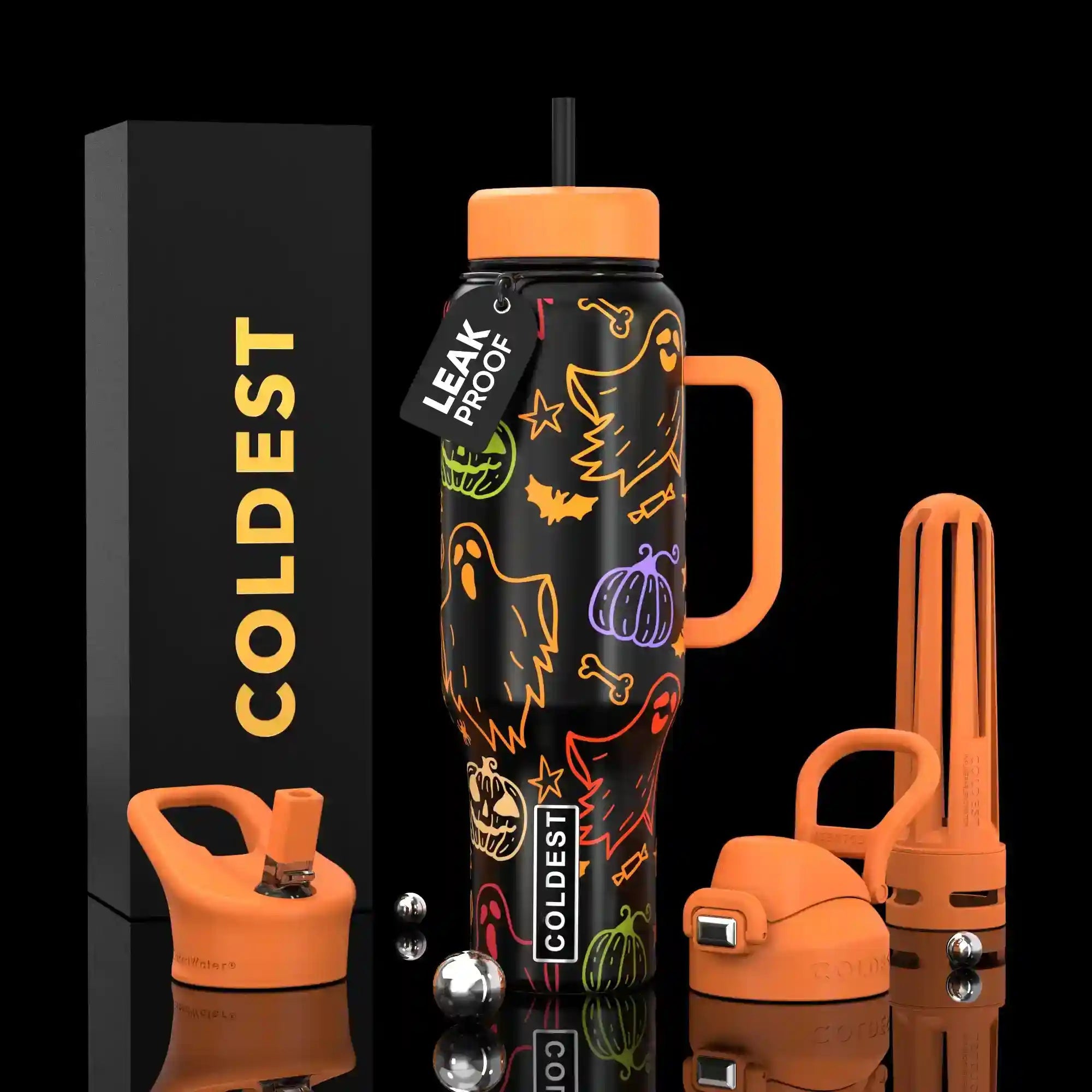 COLDEST PINK STAINLESS STEEL WATER BOTTLE 5 PIECE SET