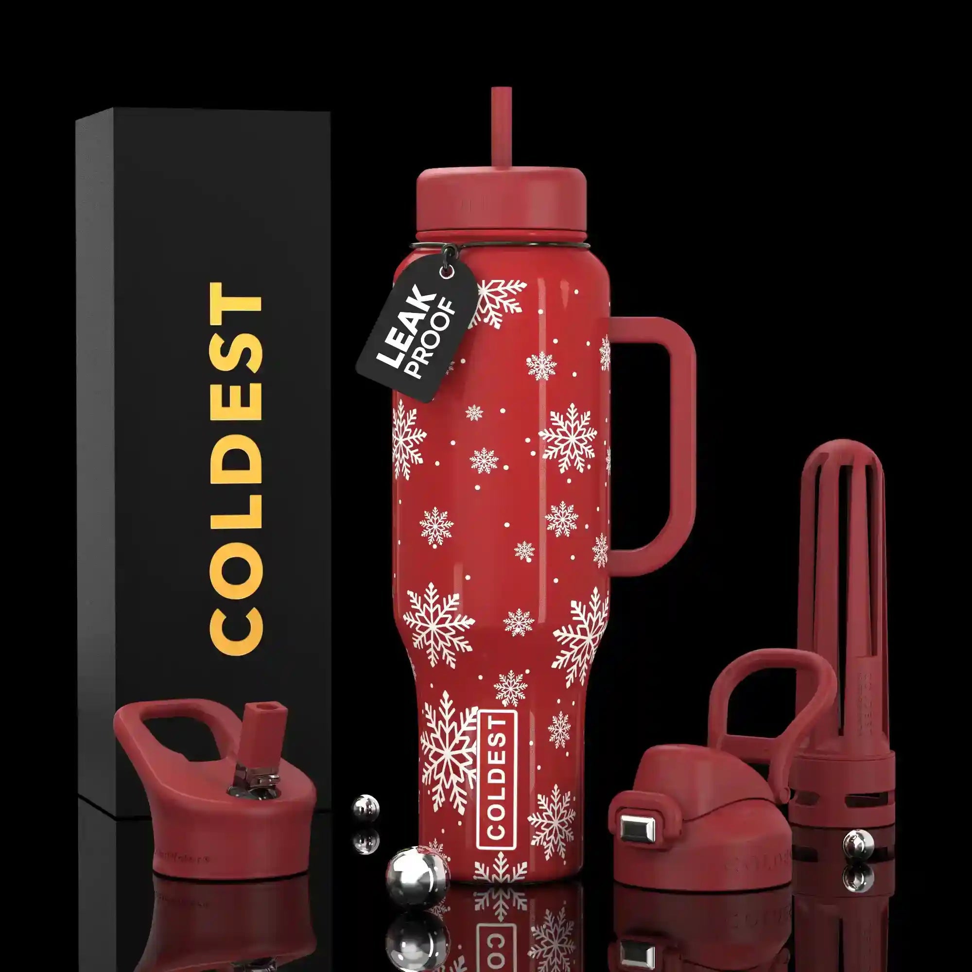 COLDEST PINK STAINLESS STEEL WATER BOTTLE 5 PIECE SET