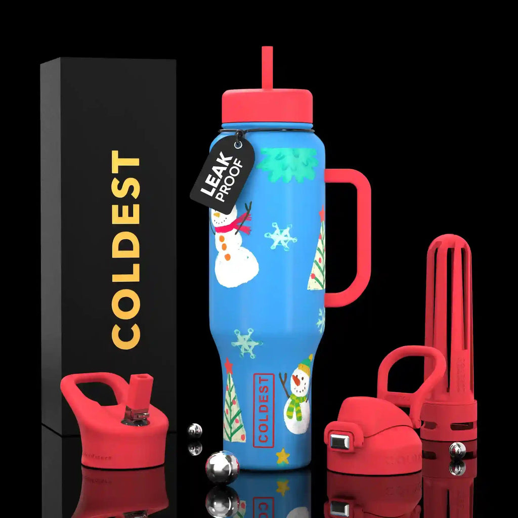 COLDEST PINK STAINLESS STEEL WATER BOTTLE 5 PIECE SET