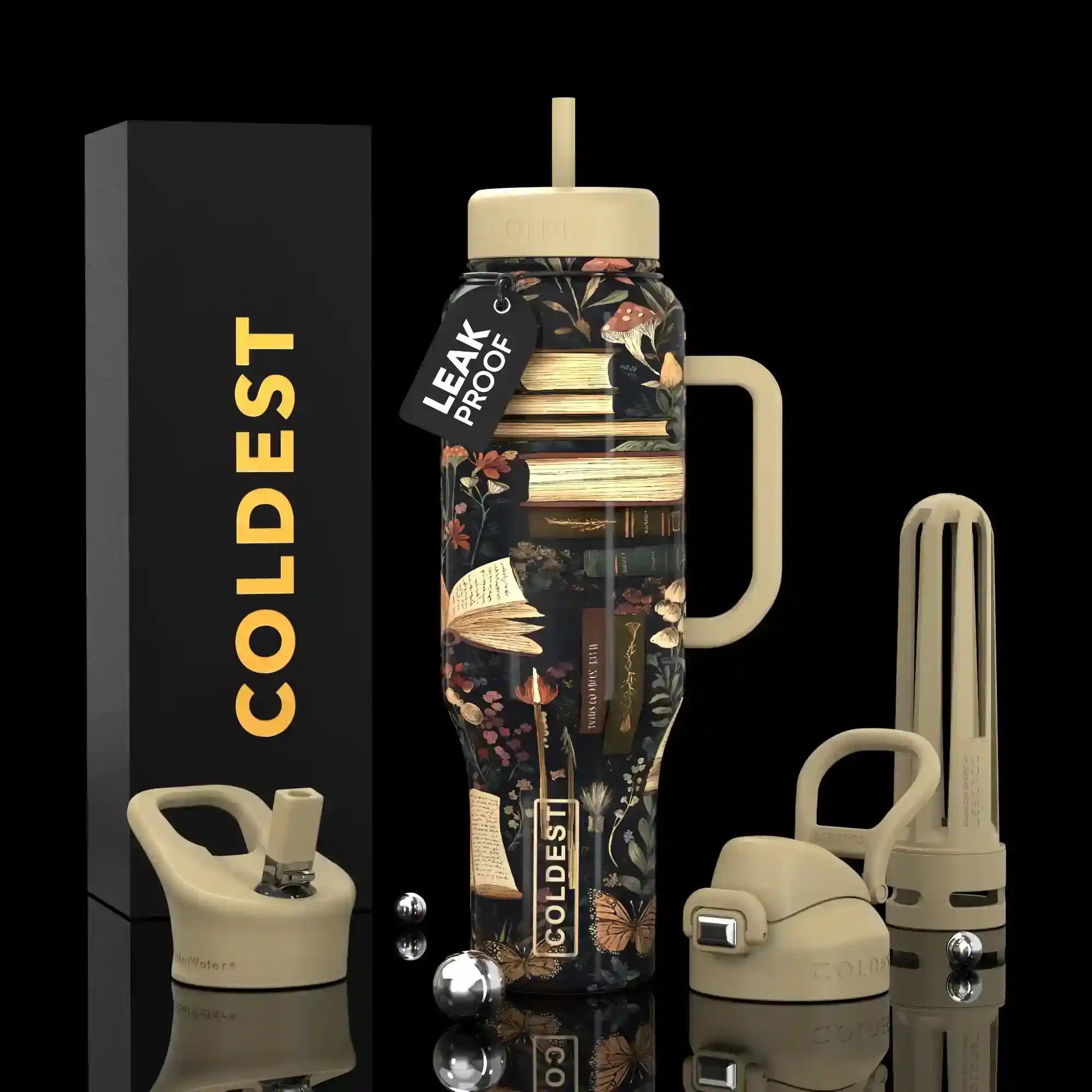 COLDEST PINK STAINLESS STEEL WATER BOTTLE 5 PIECE SET