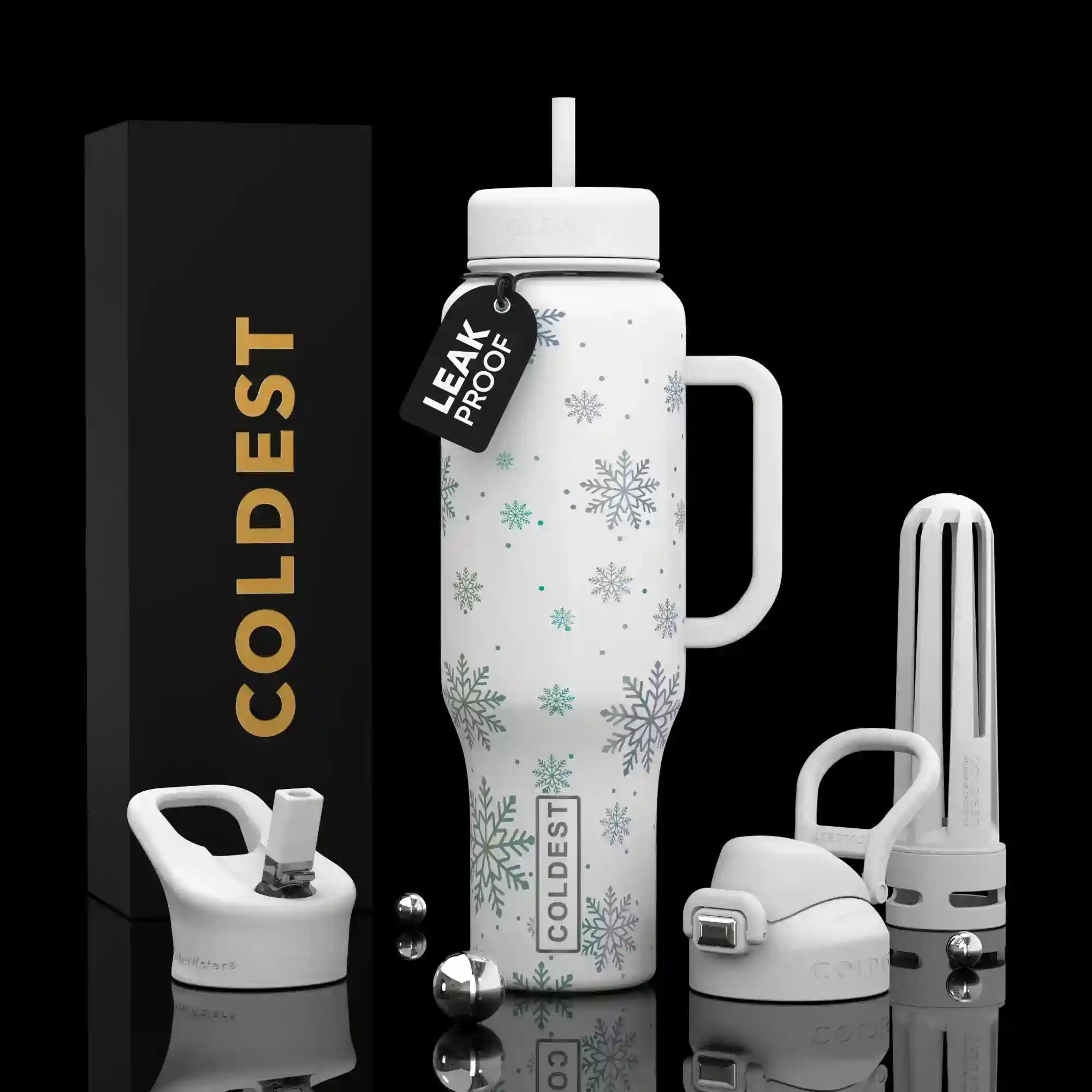 COLDEST PINK STAINLESS STEEL WATER BOTTLE 5 PIECE SET