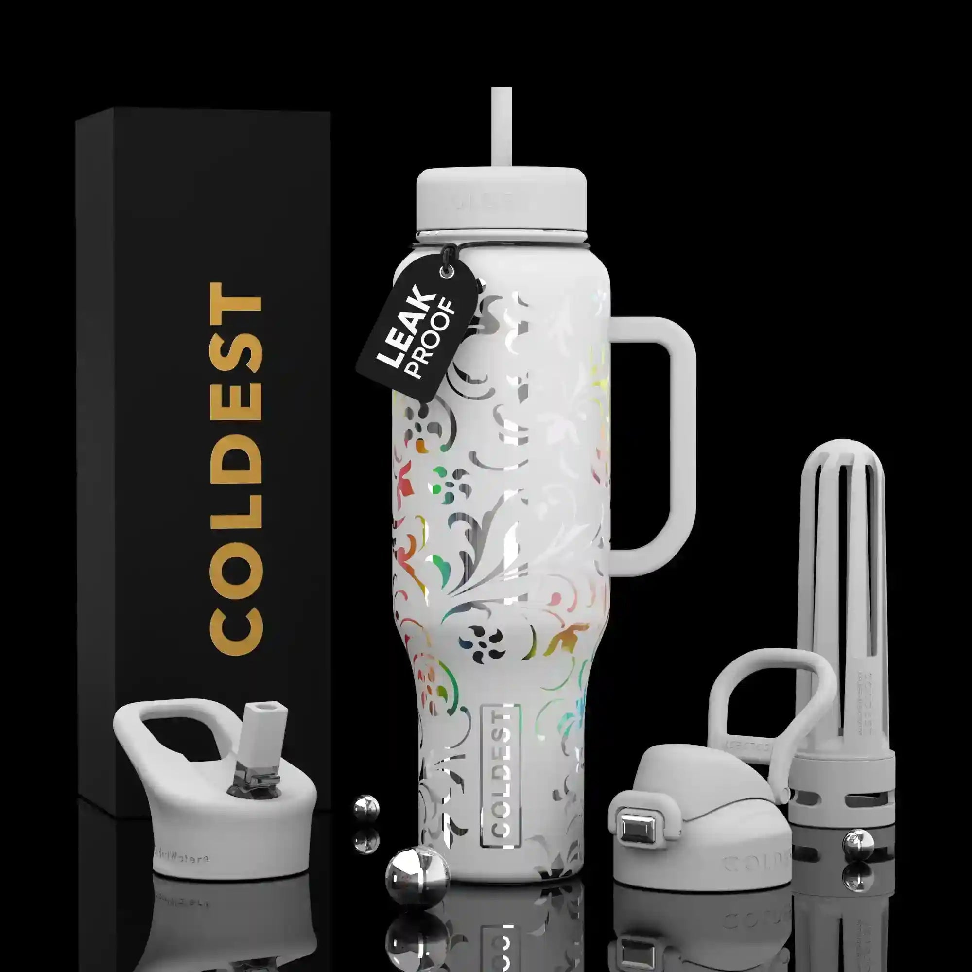 COLDEST PINK STAINLESS STEEL WATER BOTTLE 5 PIECE SET