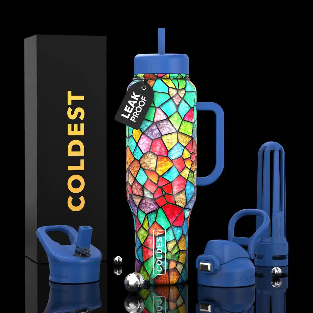 COLDEST PINK STAINLESS STEEL WATER BOTTLE 5 PIECE SET