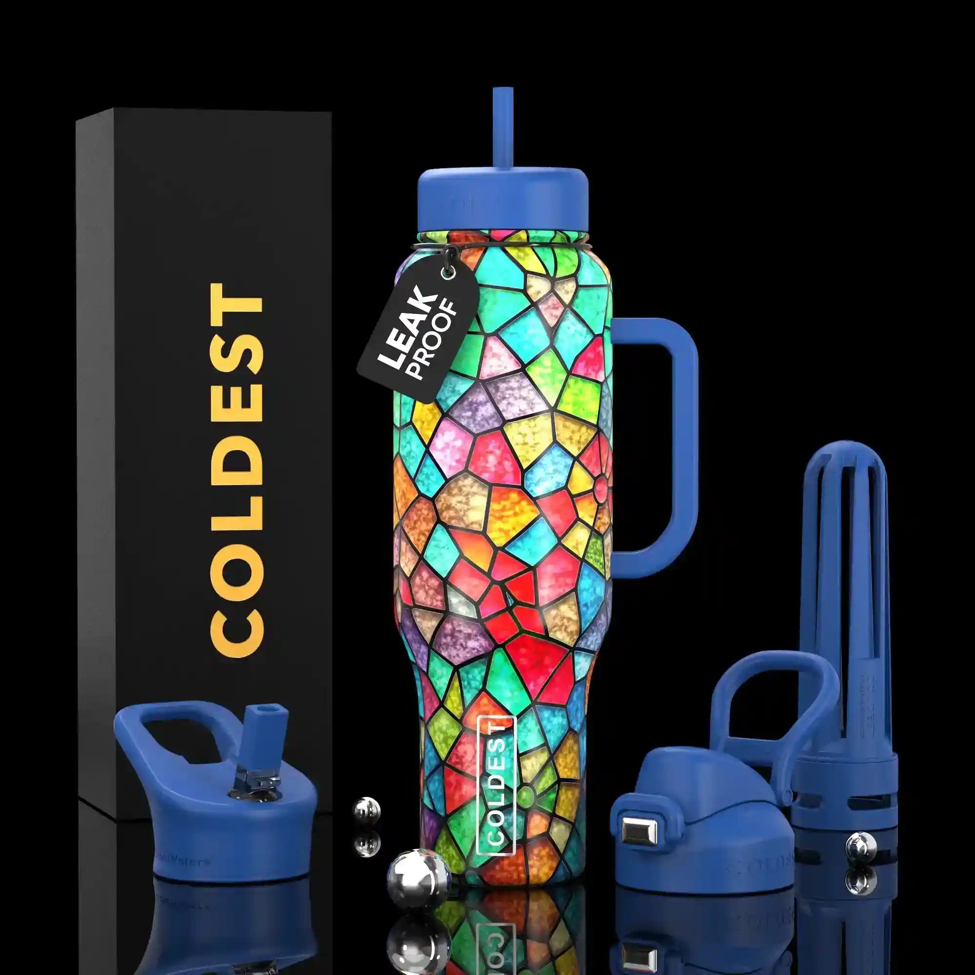 COLDEST PINK STAINLESS STEEL WATER BOTTLE 5 PIECE SET