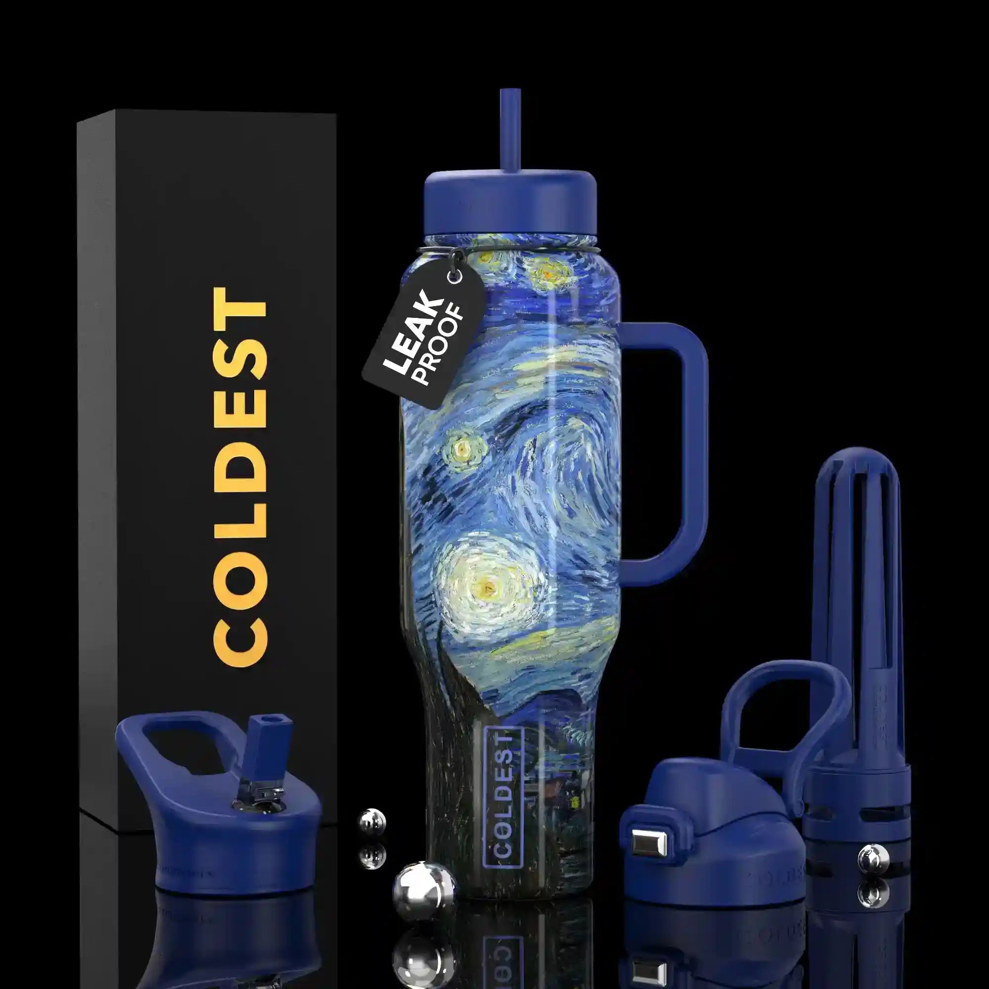 COLDEST PINK STAINLESS STEEL WATER BOTTLE 5 PIECE SET