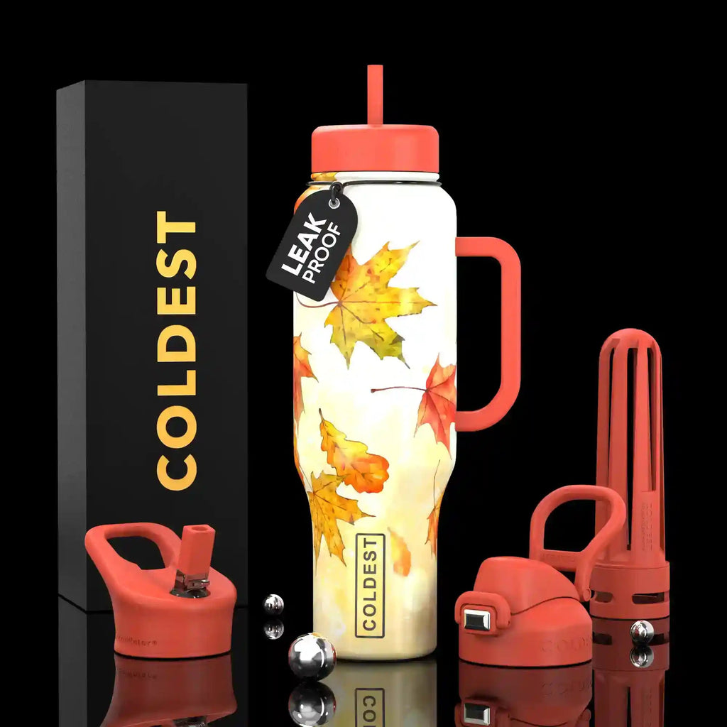 COLDEST PINK STAINLESS STEEL WATER BOTTLE 5 PIECE SET