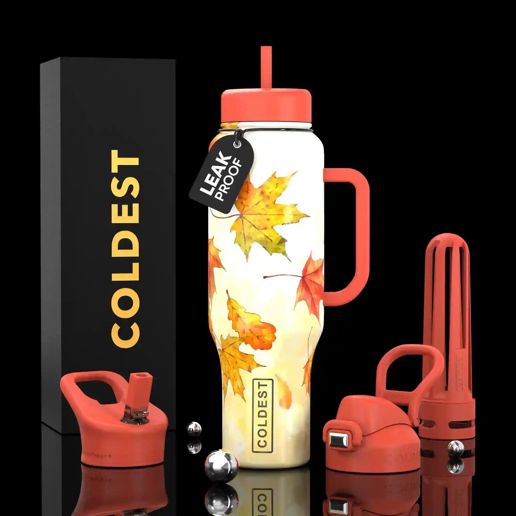 COLDEST PINK STAINLESS STEEL WATER BOTTLE 5 PIECE SET
