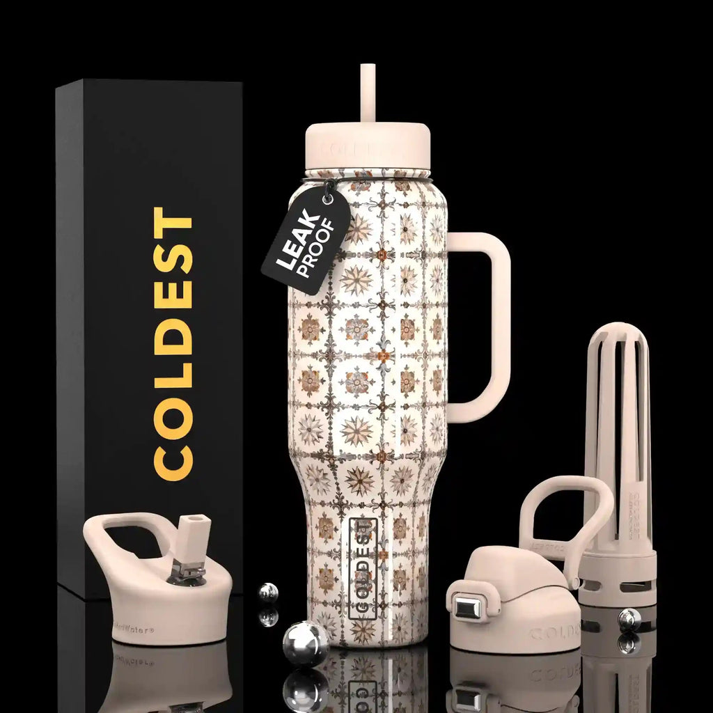 COLDEST PINK STAINLESS STEEL WATER BOTTLE 5 PIECE SET