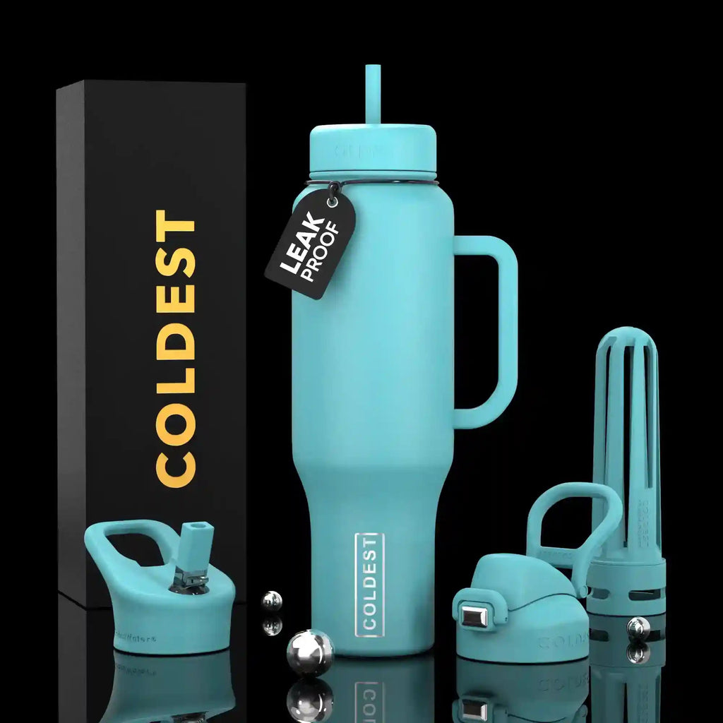 COLDEST PINK STAINLESS STEEL WATER BOTTLE 5 PIECE SET