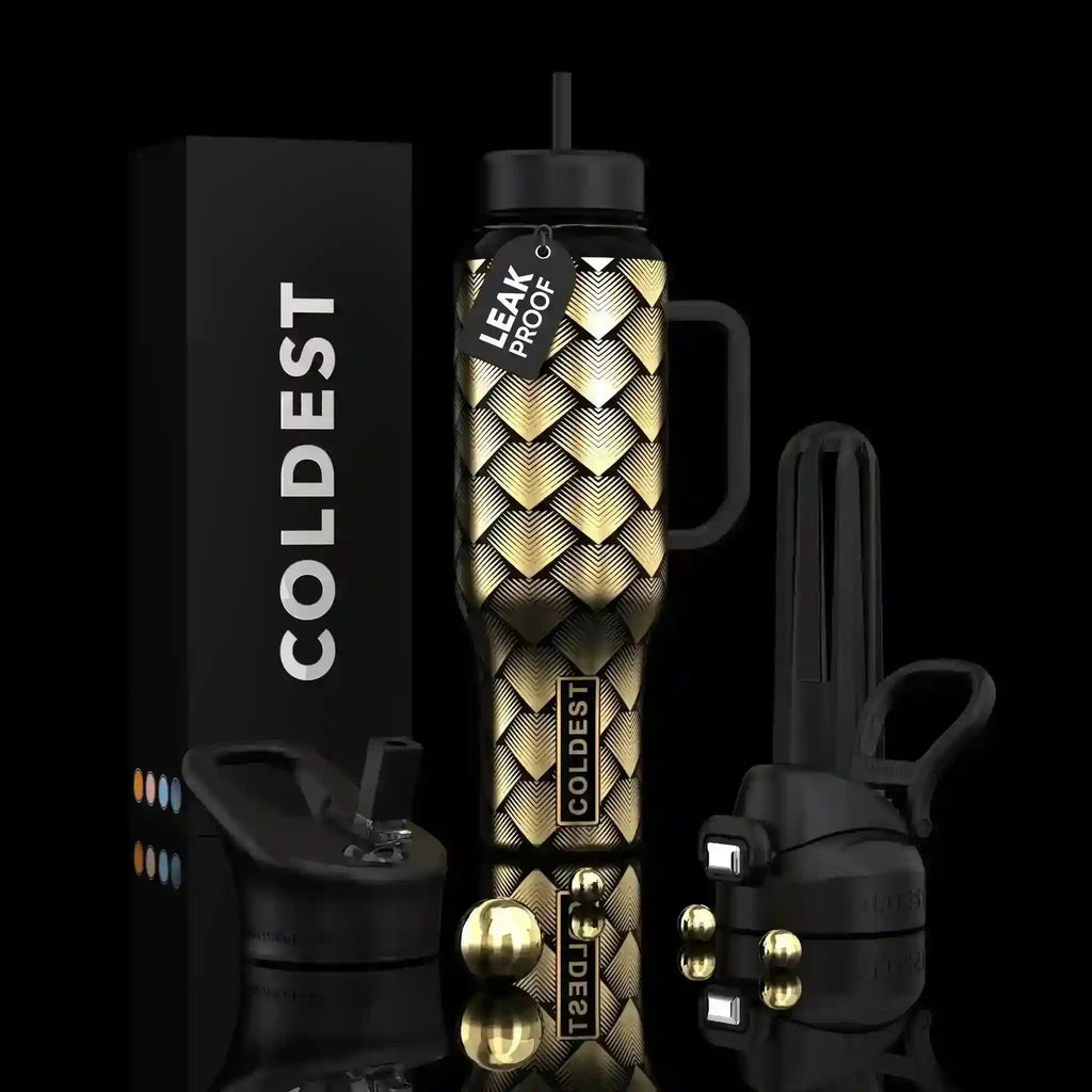 COLDEST PINK STAINLESS STEEL WATER BOTTLE 5 PIECE SET