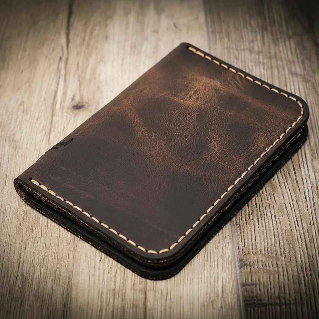 Vertical Real Leather Wallet