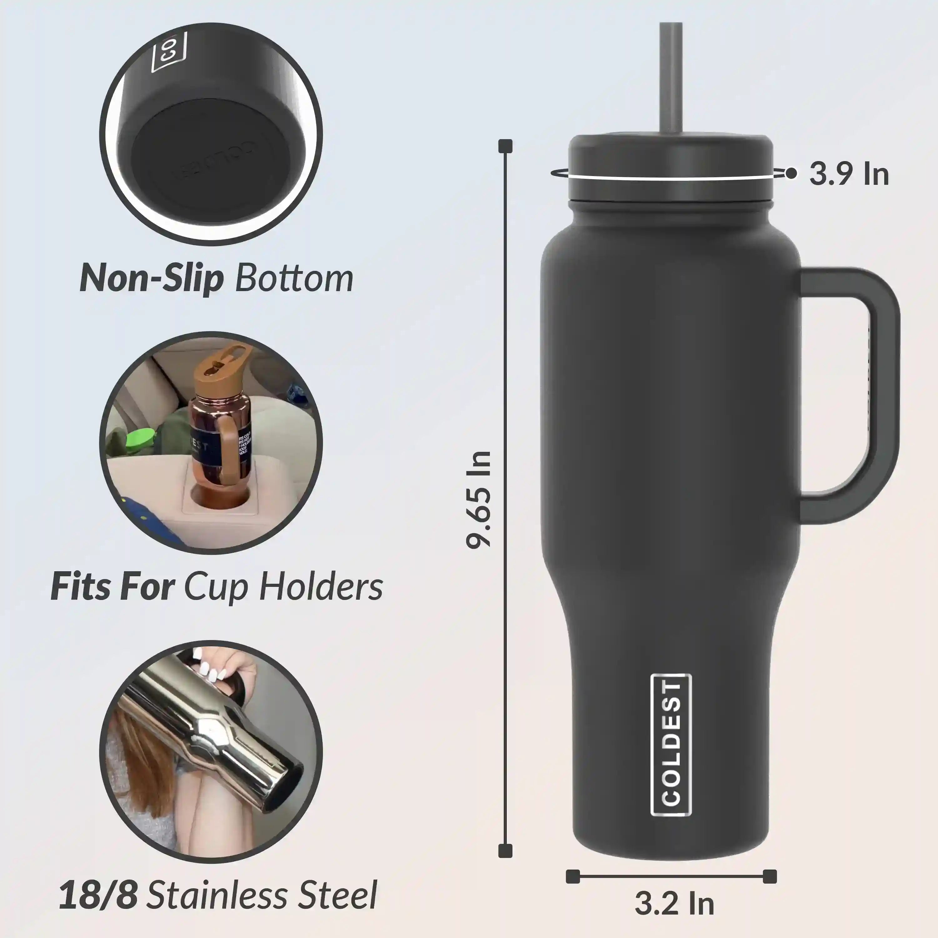 COLDEST PINK STAINLESS STEEL WATER BOTTLE 5 PIECE SET