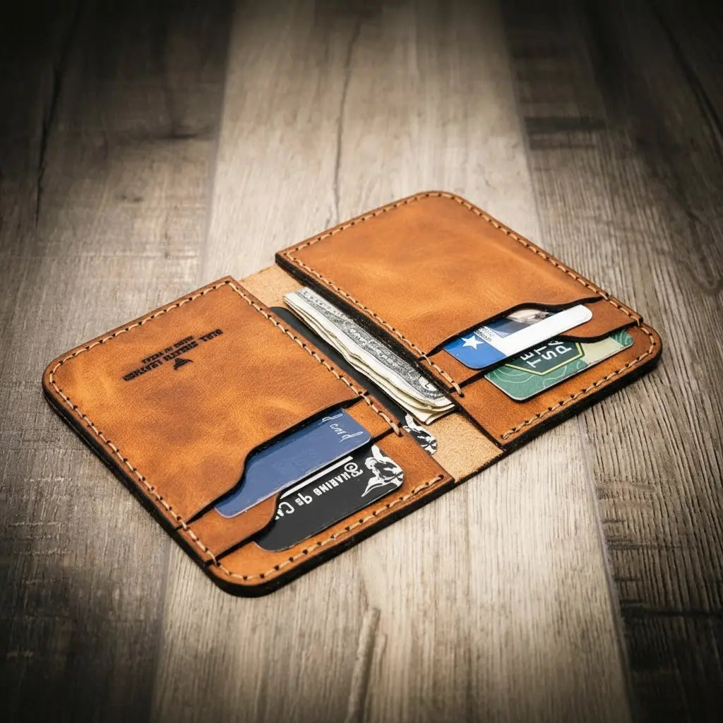 Vertical Real Leather Wallet