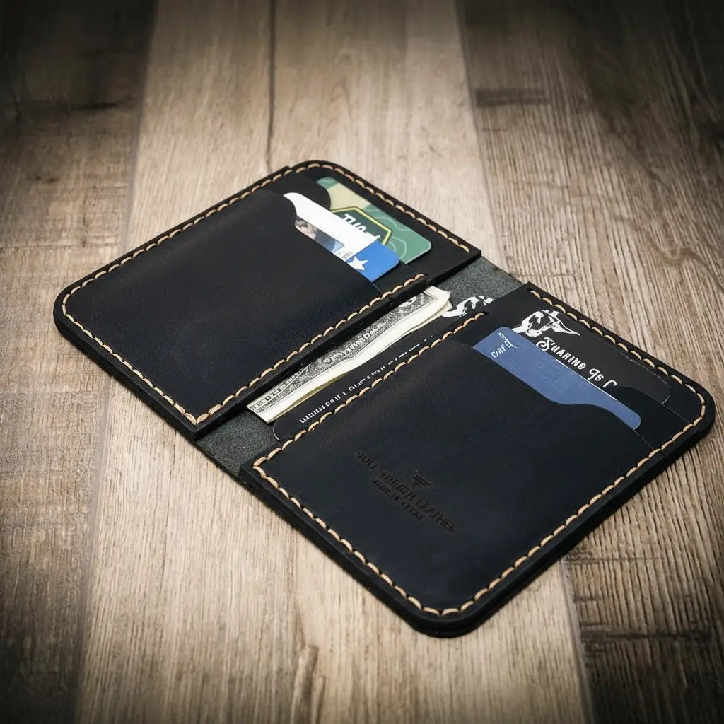 Vertical Real Leather Wallet