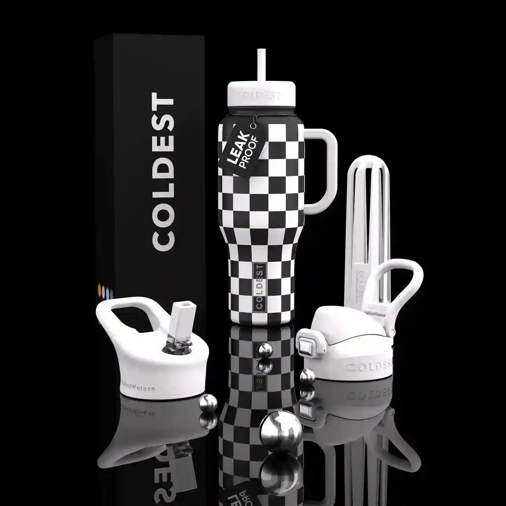 COLDEST PINK STAINLESS STEEL WATER BOTTLE 5 PIECE SET
