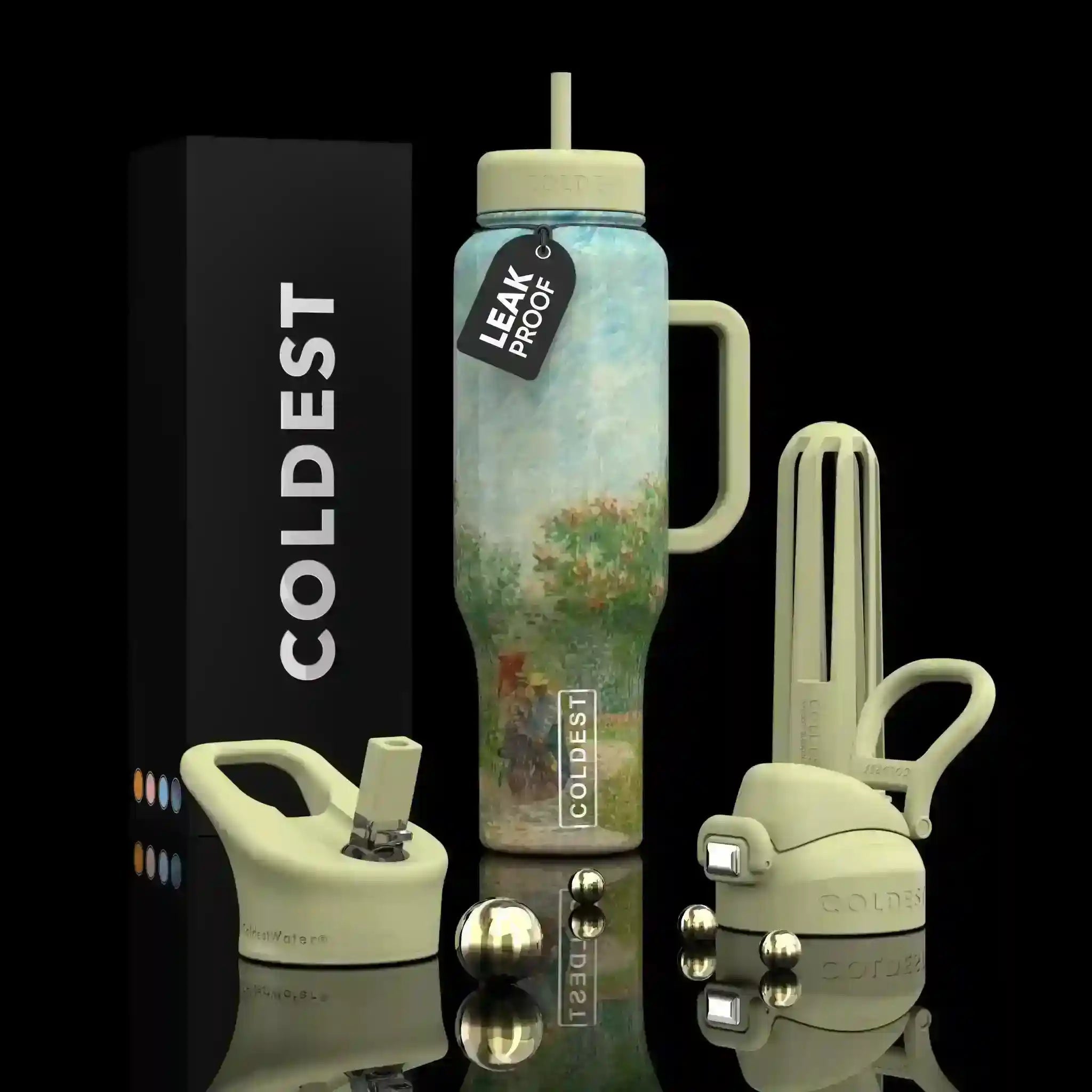 COLDEST PINK STAINLESS STEEL WATER BOTTLE 5 PIECE SET