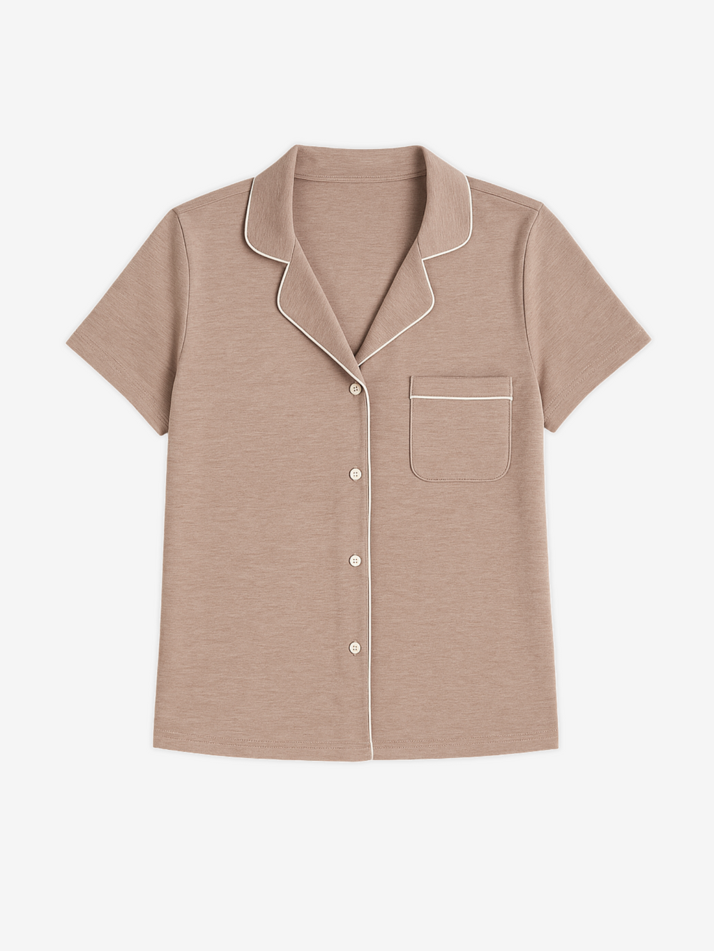 Women’s Short Sleeve Button-Up Lounge-ware Pajama Shirt