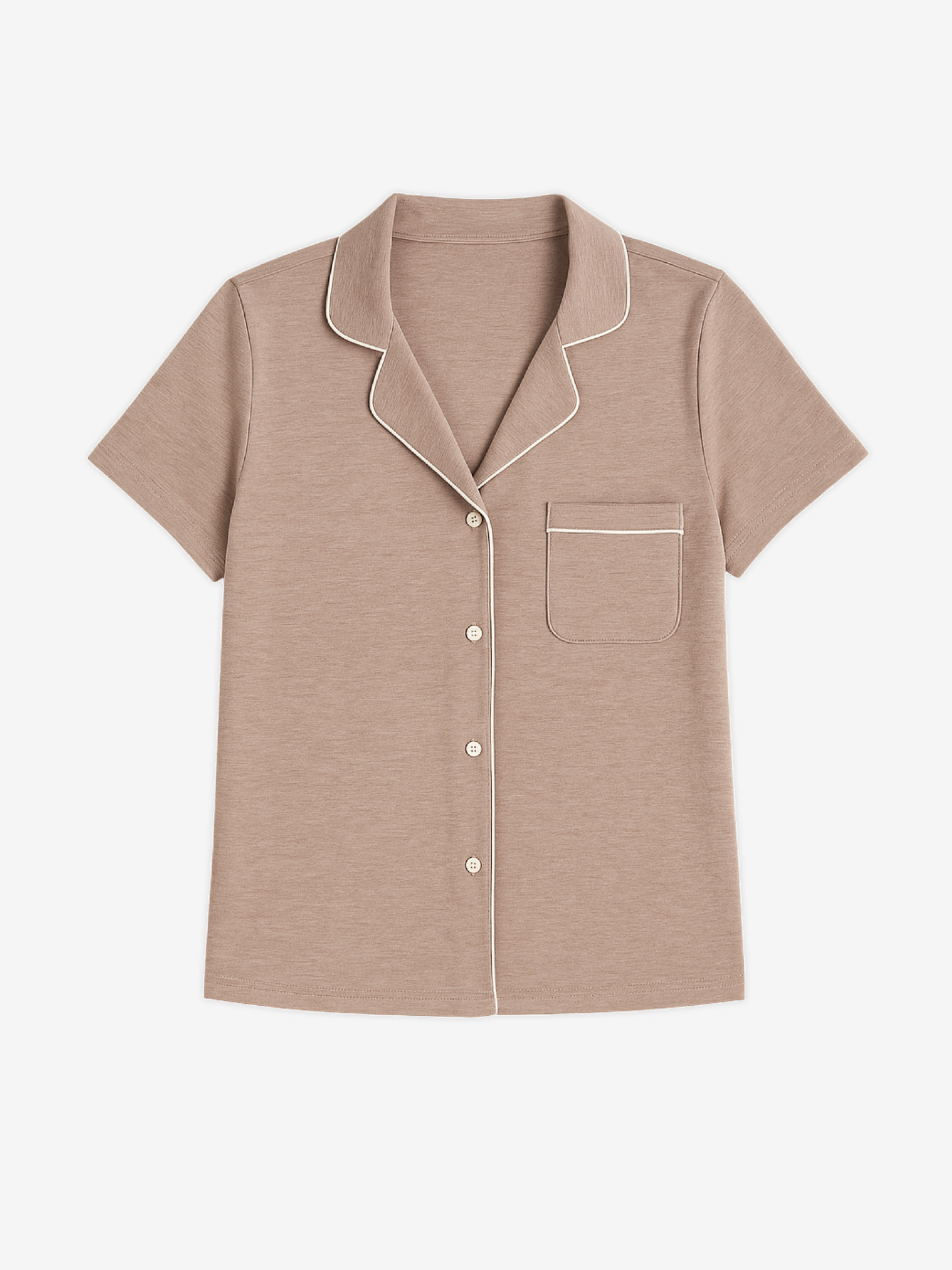 Women’s Short Sleeve Button-Up Lounge-ware Pajama Shirt