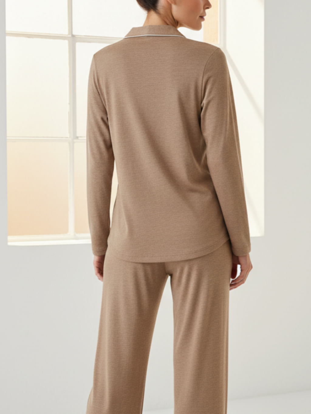 Women’s Long Sleeve Button Up Loungeware Pajama Shirt