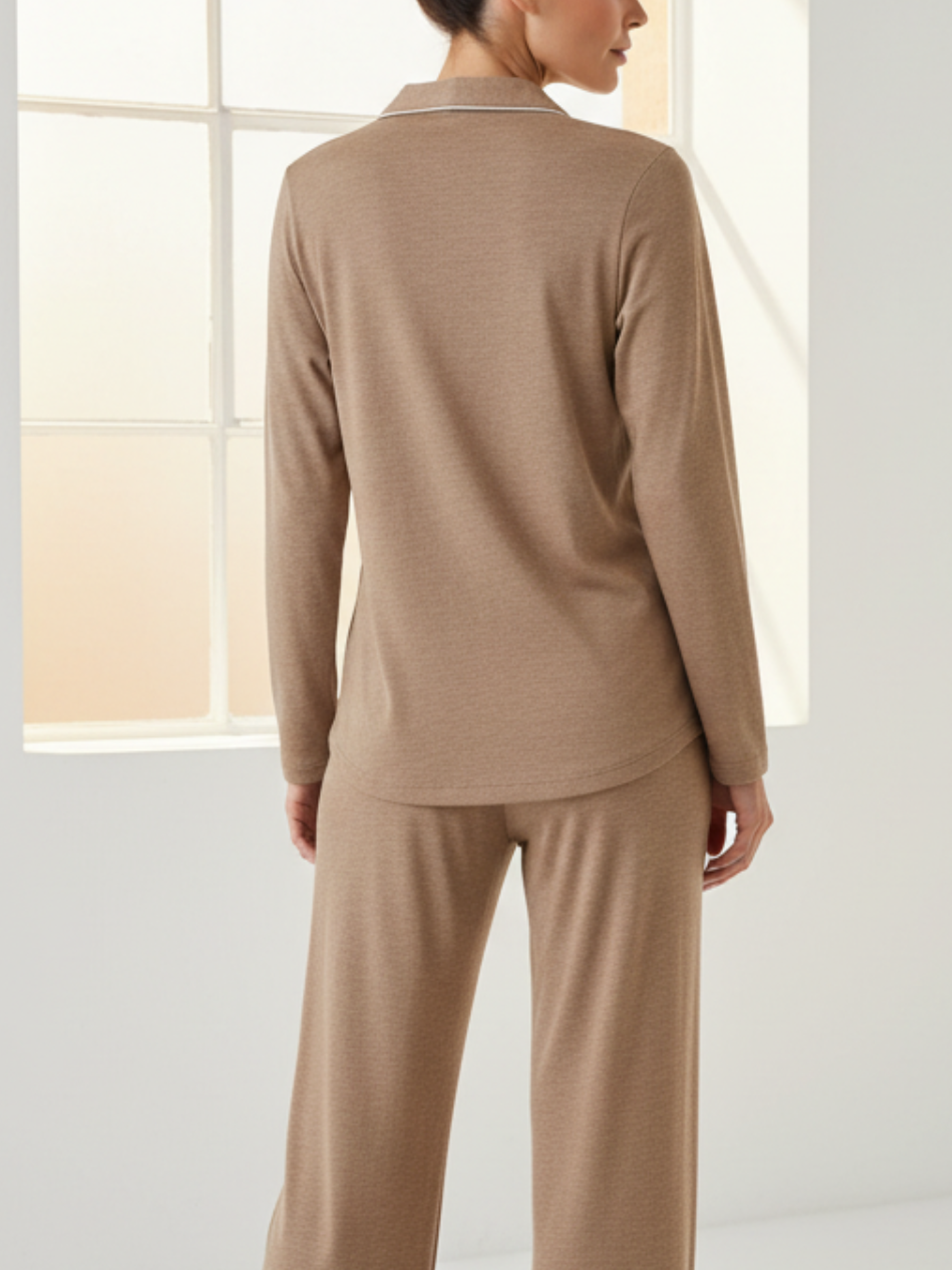 Women’s Long Sleeve Button Up Loungeware Pajama Shirt