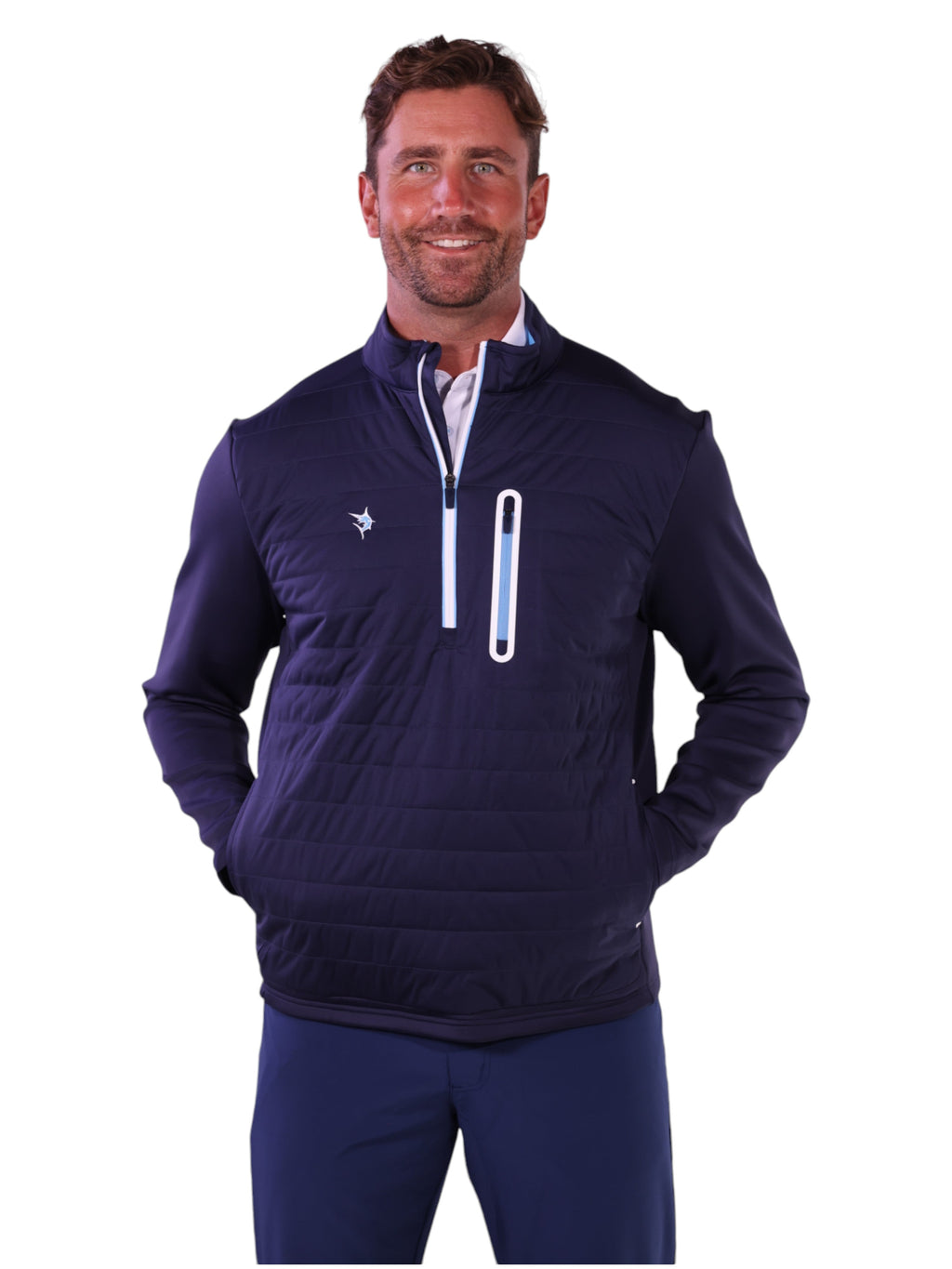The Hamptons- Long Sleeve Embroidery Classic 3/4 Zip Pullover Men’s Sweater Weather Collection