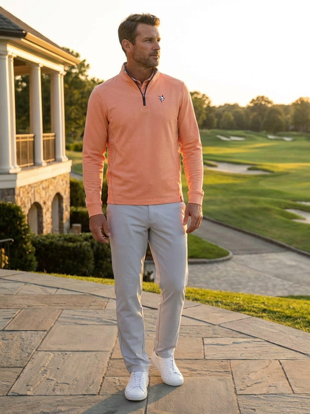 Long Sleeved, Quarter Zip-Up Sweater Men’s