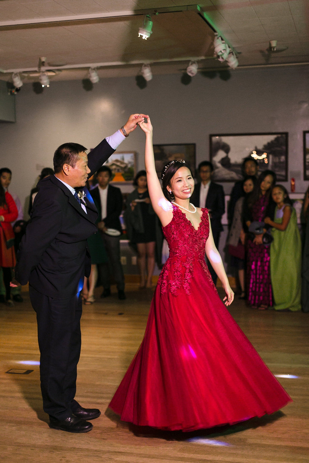Ruby Red V-Neck Formal Dress