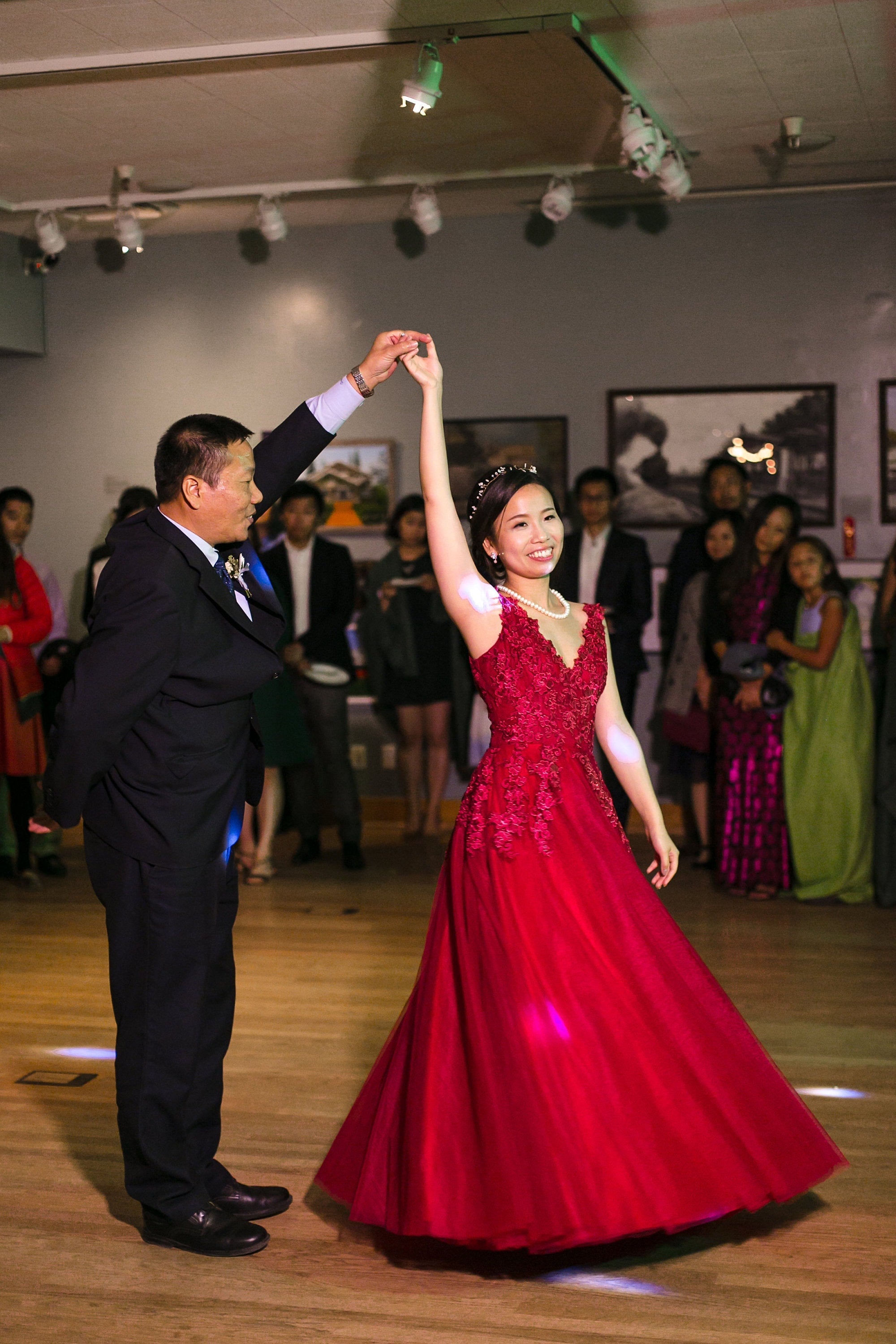 Ruby Red V-Neck Formal Dress