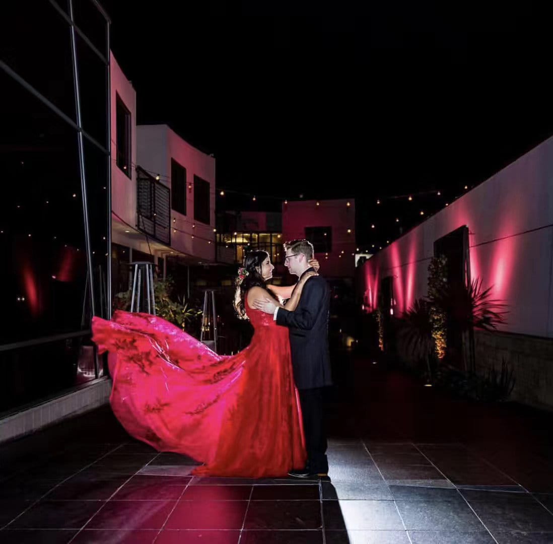 Ruby Red V-Neck Formal Dress